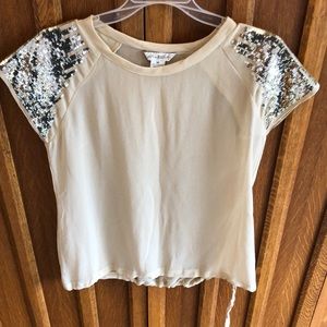 Sequin Short Sleeve Blouse